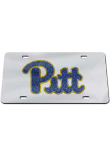 Pitt Panthers Silver Glitter Car Accessory License Plate