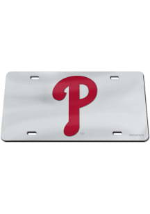 Philadelphia Phillies Silver Glitter Logo Car Accessory License Plate