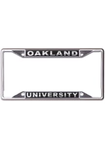 Oakland University Golden Grizzlies Metallic Black and Silver License Plate Frame - Black