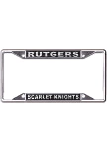 Rutgers Scarlet Knights Metallic Black and Silver License Plate Frame - Black