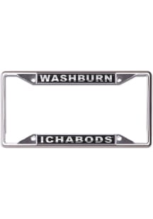 Washburn Ichabods Metallic Black and Silver License Plate Frame - Black