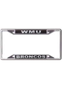 Western Michigan Broncos Metallic Black and Silver License Plate Frame - Black