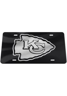 Kansas City Chiefs Black Silver on Black Car Accessory License Plate