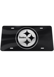 Pittsburgh Steelers Black Silver on Black Car Accessory License Plate