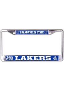 Grand Valley State Lakers Mega Team Logo License Plate Frame - Silver