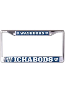 Washburn Ichabods Mega Logo License Plate Frame - Silver
