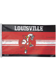 Louisville Cardinals 3x5 Basketball Vault Silk Screen Grommet Flag - Red