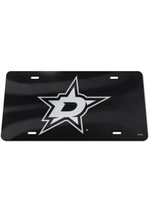 Dallas Stars Silver Silver on Black Car Accessory License Plate