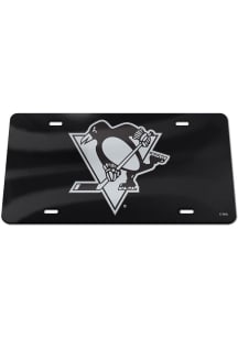 Pittsburgh Penguins Black Silver on Black Car Accessory License Plate