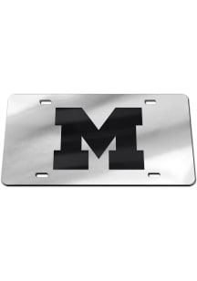 Michigan Wolverines Silver Black on Silver Car Accessory License Plate