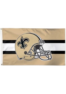New Orleans Saints 3x5 Helmet Silk Screen Grommet Flag - Gold
