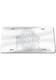 Ohio State Buckeyes Silver Frosted Car Accessory License Plate