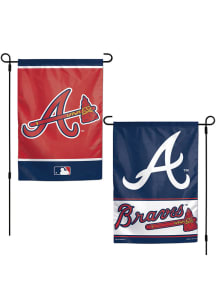 Atlanta Braves 2 Sided Team Logo Garden Flag - Red