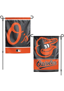 Baltimore Orioles 2 Sided Team Logo Garden Flag - Black