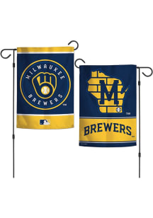 Milwaukee Brewers 2 Sided Team Logo Garden Flag - Blue
