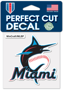 Miami Marlins 4x4 inch Auto Decal - Blue