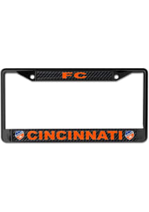 FC Cincinnati Carbon Logo License Plate Frame - Black