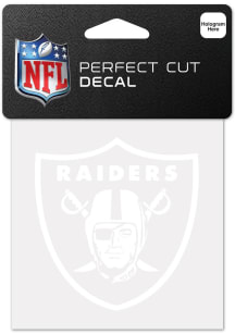 Las Vegas Raiders White 4x4 Inch Auto Decal - White