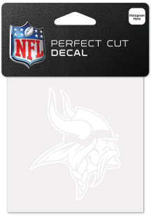 Minnesota Vikings White 4x4 Inch Auto Decal - White