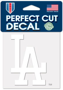 Los Angeles Dodgers White 4x4 Inch Auto Decal - White