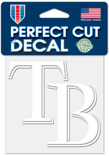 Tampa Bay Rays White 4x4 Inch Auto Decal - White