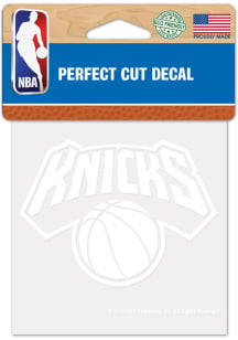New York Knicks White 4x4 Inch Auto Decal - White