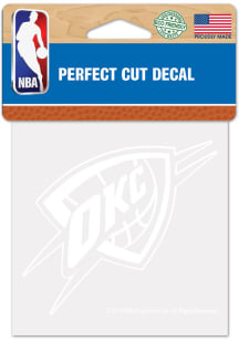 Oklahoma City Thunder White 4x4 Inch Auto Decal - White