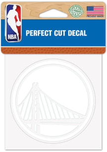 Golden State Warriors White 4x4 Inch Auto Decal - White
