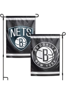 Brooklyn Nets 2 Sided Team Logo Garden Flag - Black