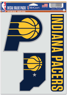 Indiana Pacers Triple Pack Auto Decal - Blue