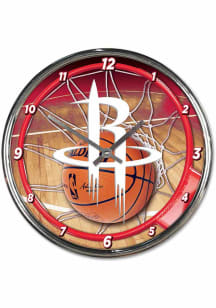 Houston Rockets Chrome Wall Clock