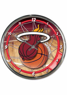 Miami Heat Chrome Wall Clock