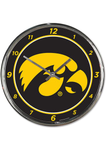 Iowa Hawkeyes Chrome Style Wall Clock