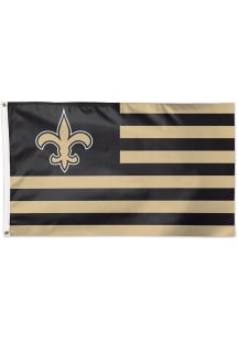 New Orleans Saints 3x5 American Silk Screen Grommet Flag - Black