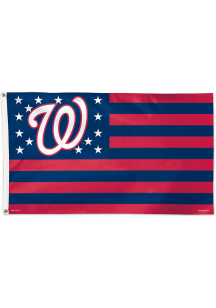 Washington Nationals 3x5 Star Stripes Silk Screen Grommet Flag - Red