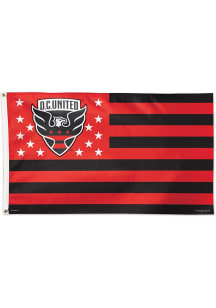 DC United 3x5 Star Stripes Silk Screen Grommet Flag - Red