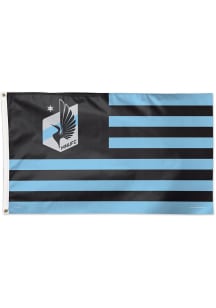Minnesota United FC 3x5 Star Stripes Silk Screen Grommet Flag - Grey
