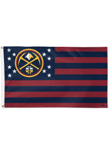 Denver Nuggets 3x5 Star Stripes Silk Screen Grommet Flag - Navy Blue