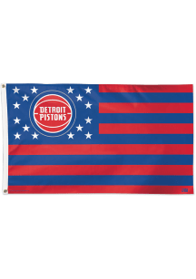 Detroit Pistons 3x5 Star Stripes Silk Screen Grommet Flag - Red