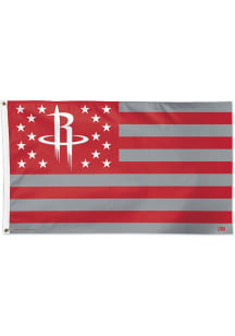 Houston Rockets 3x5 Star Stripes Silk Screen Grommet Flag - Red