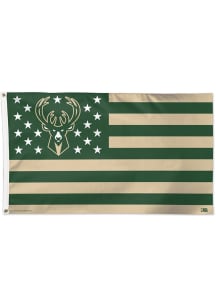 Milwaukee Bucks 3x5 Star Stripes Silk Screen Grommet Flag - Green