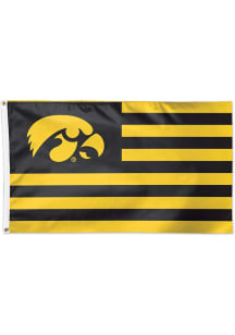 Iowa Hawkeyes 3x5 Star Stripes Silk Screen Grommet Flag - Black