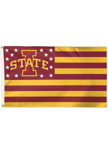 Iowa State Cyclones 3x5 Star Stripes Silk Screen Grommet Flag - Red