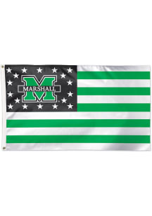 Marshall Thundering Herd 3x5 Star Stripes Silk Screen Grommet Flag - Green