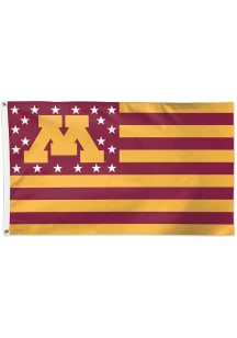Minnesota Golden Gophers 3x5 Star Stripes Silk Screen Grommet Flag - Maroon