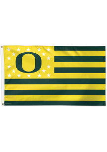 Oregon Ducks 3x5 Star Stripes Silk Screen Grommet Flag - Green