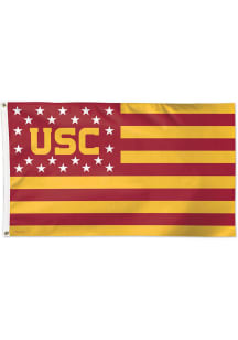 USC Trojans 3x5 Star Stripes Silk Screen Grommet Flag - Cardinal