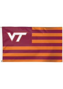 Virginia Tech Hokies 3x5 Star Stripes Silk Screen Grommet Flag - Red