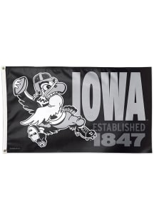 Iowa Hawkeyes 3x5 Established Silk Screen Grommet Flag - Black