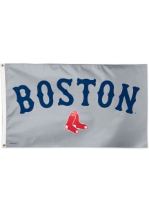 Boston Red Sox 3x5 Gray Silk Screen Grommet Flag - Grey